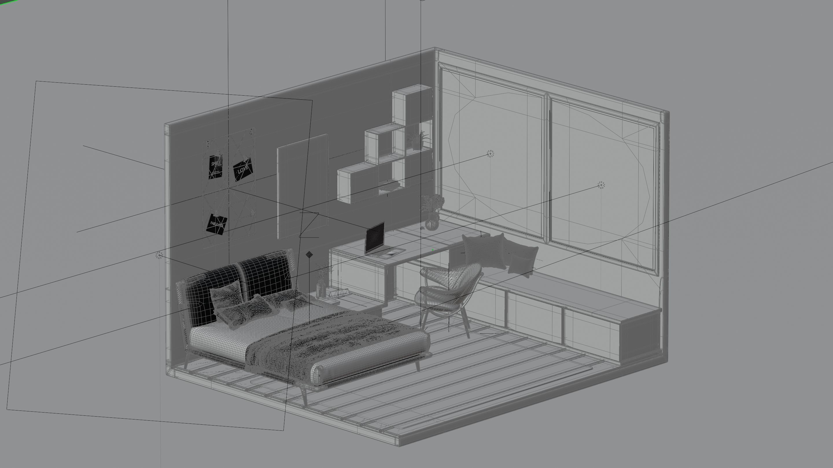 Bedroom interior 3D model_4