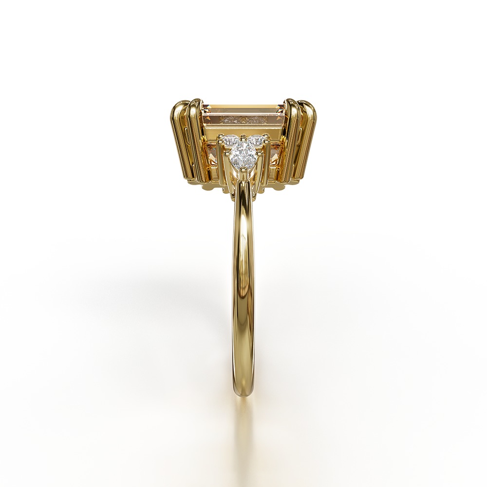 Emerald cut engagement ring 3D print model_5