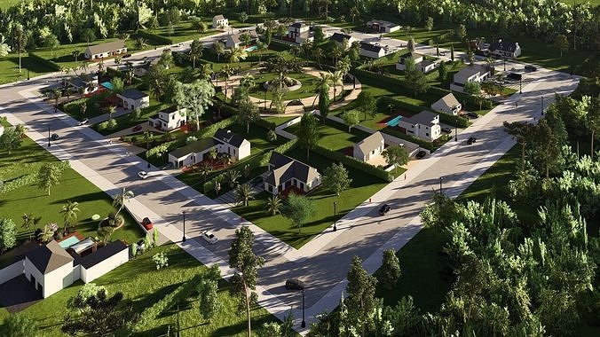 Residential Development Pack 3D model 4