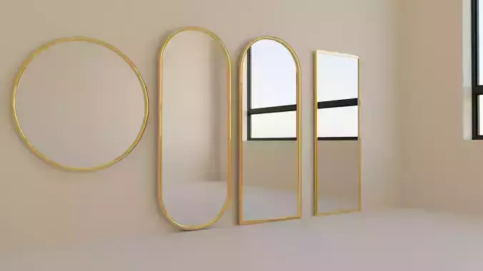 MIRROE WITH GOLD FRAME 3D model
