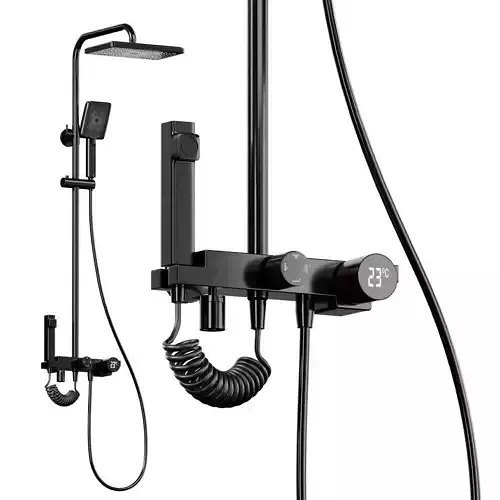 Shower System Square Massage Jet Handheld Shower Head Shower  Low-poly 3D model