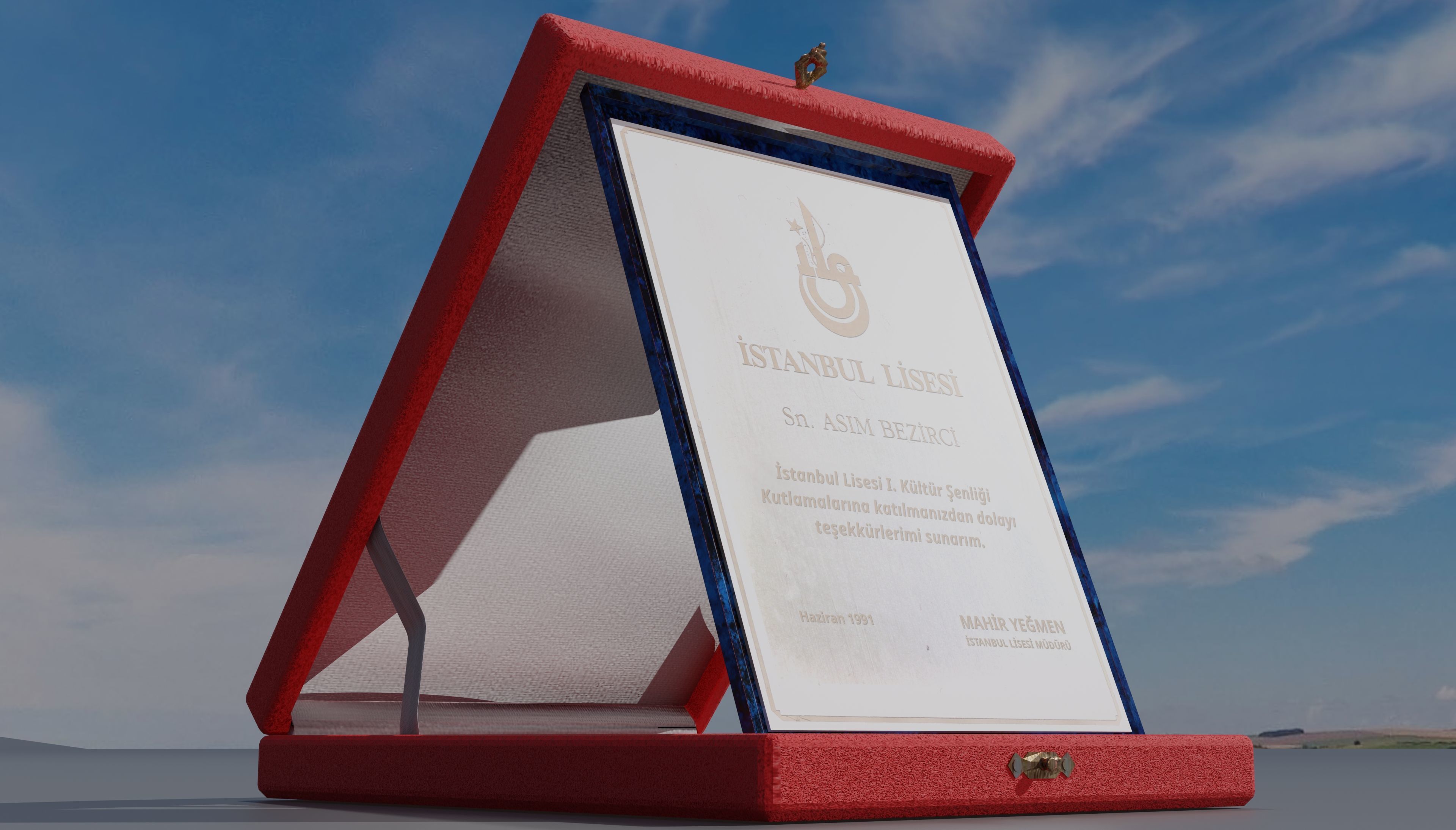 award plaque Low-poly 3D model_1