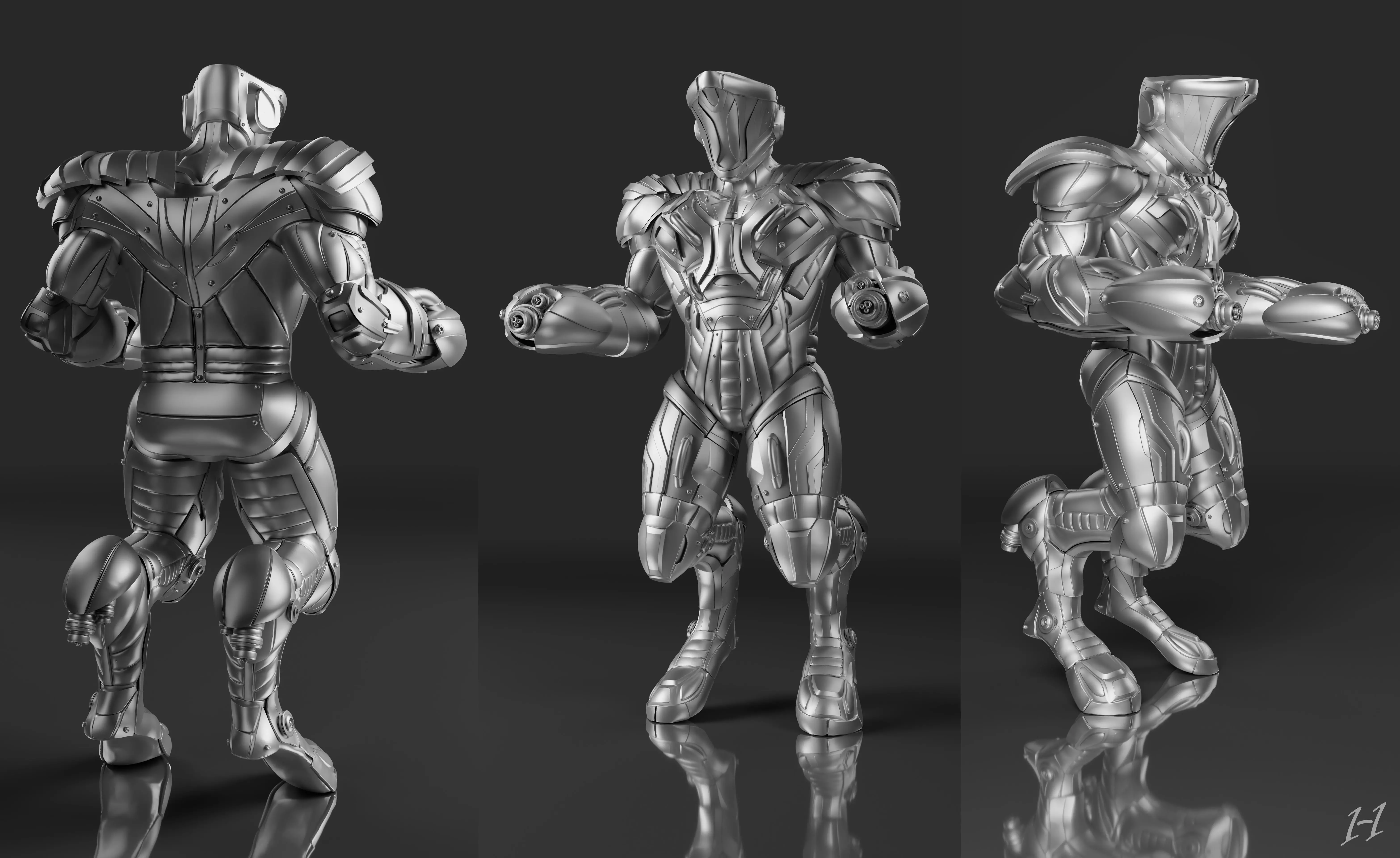 Soldier Robot Character  3D model_0