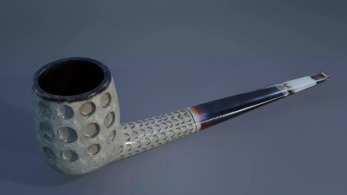 Meerschaum Carved Pipe Low-poly 3D model_0
