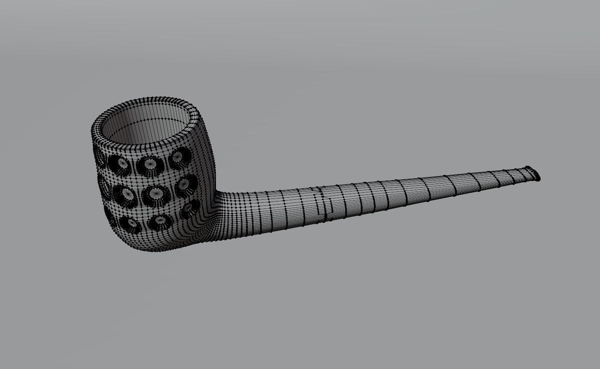 Meerschaum Carved Pipe Low-poly 3D model_3