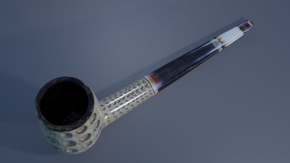 Meerschaum Carved Pipe Low-poly 3D model_2