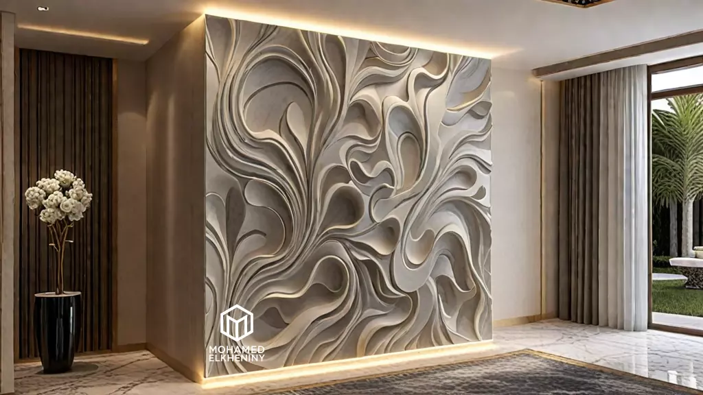 modern panel wall decor set wall relief mural CNC 125 3D model
