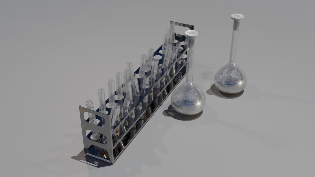 Test Tubes Low-poly 3D model_3