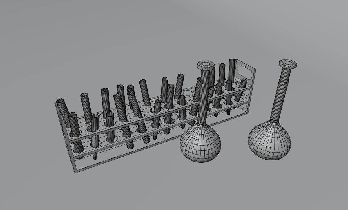 Test Tubes Low-poly 3D model_4