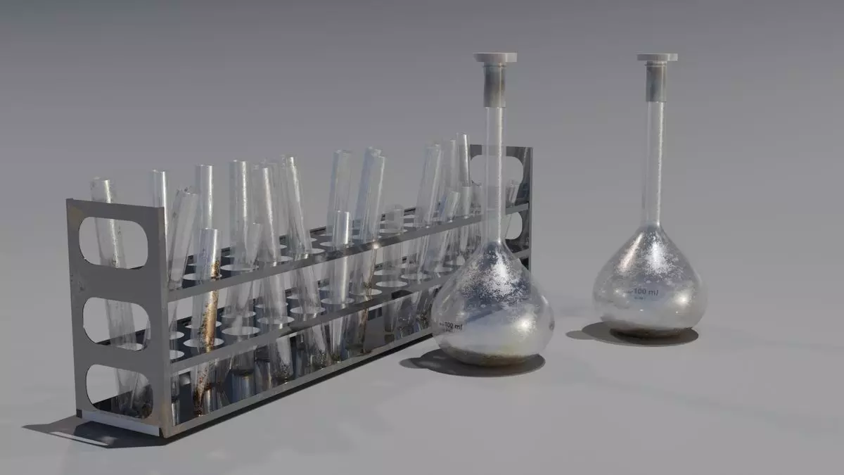 Test Tubes Low-poly 3D model_0