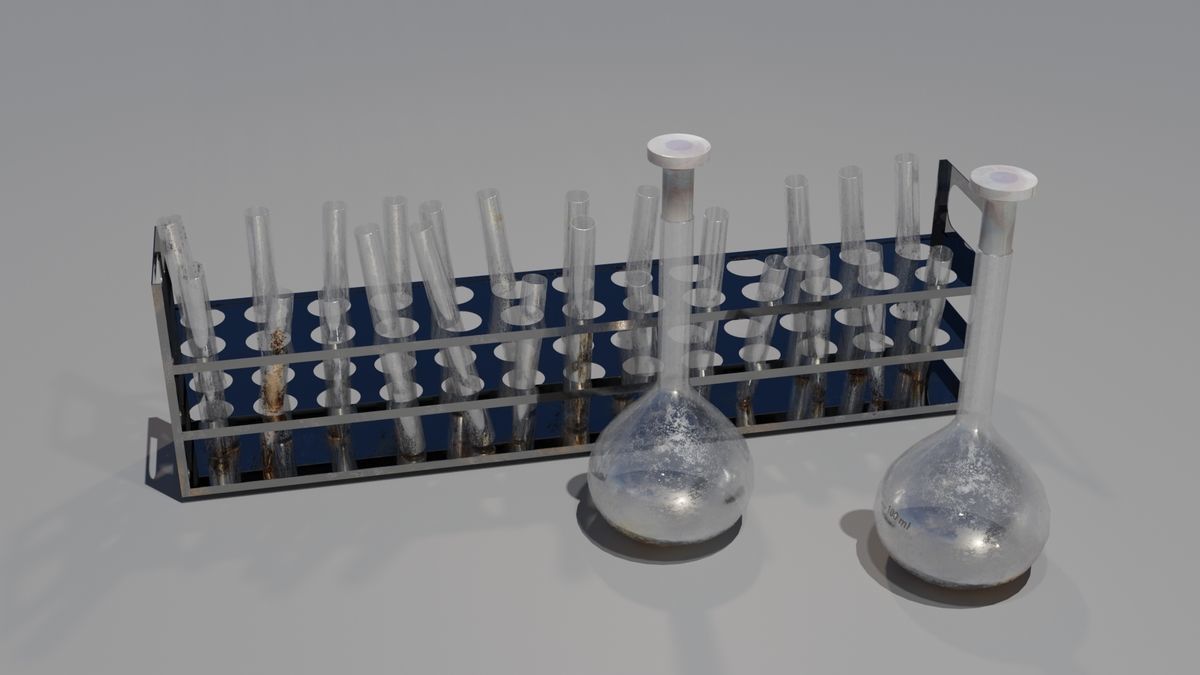 Test Tubes Low-poly 3D model_1