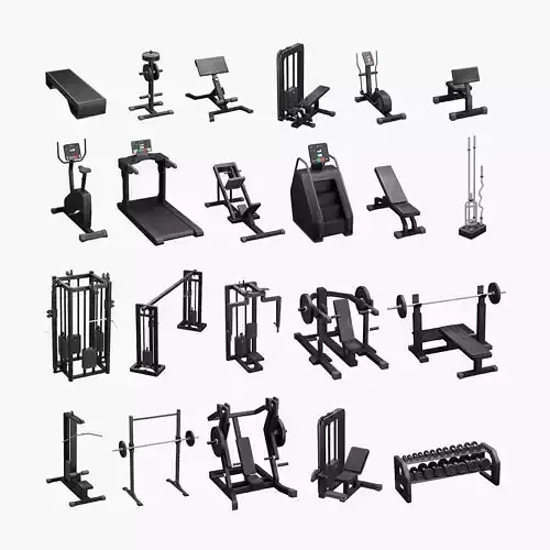Low Poly Gym Equipments