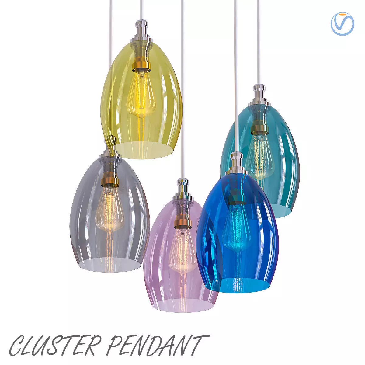Cluster Pendant 3D model_0
