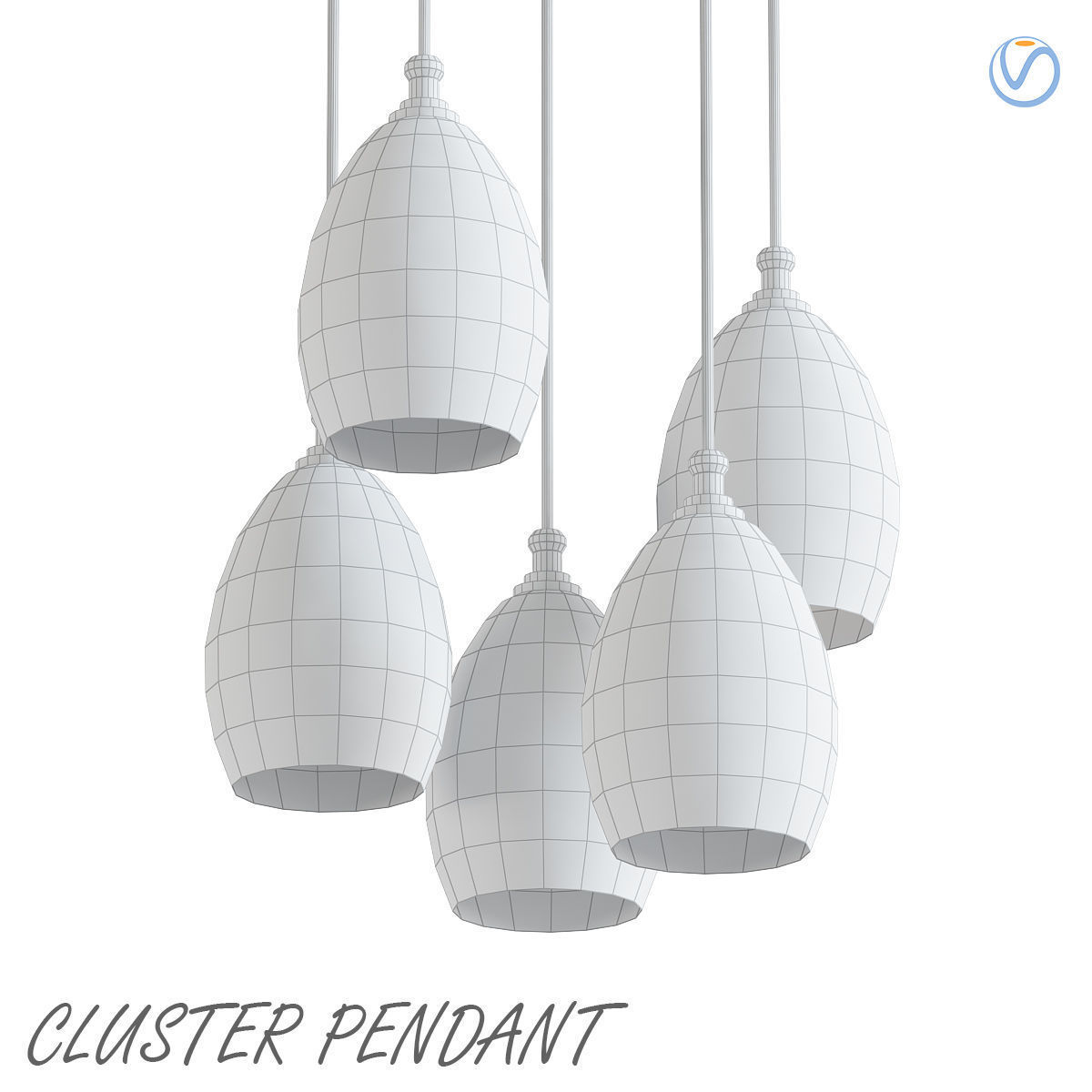 Cluster Pendant 3D model_1