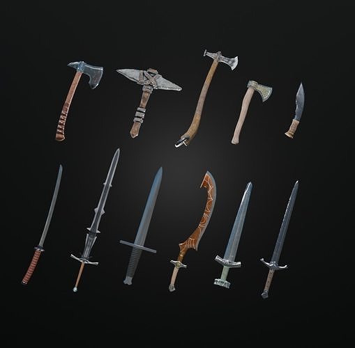 Melee Pack Game Ready Low-poly 3D model
