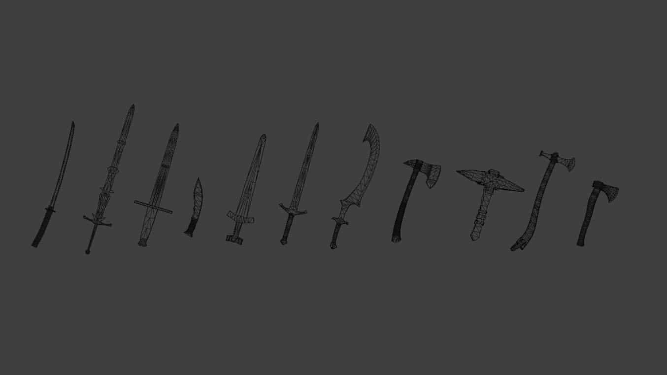 Melee Pack Game Ready Low-poly 3D model_2