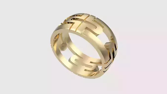 Geometric Cutout Ring JDBCo 3D print model