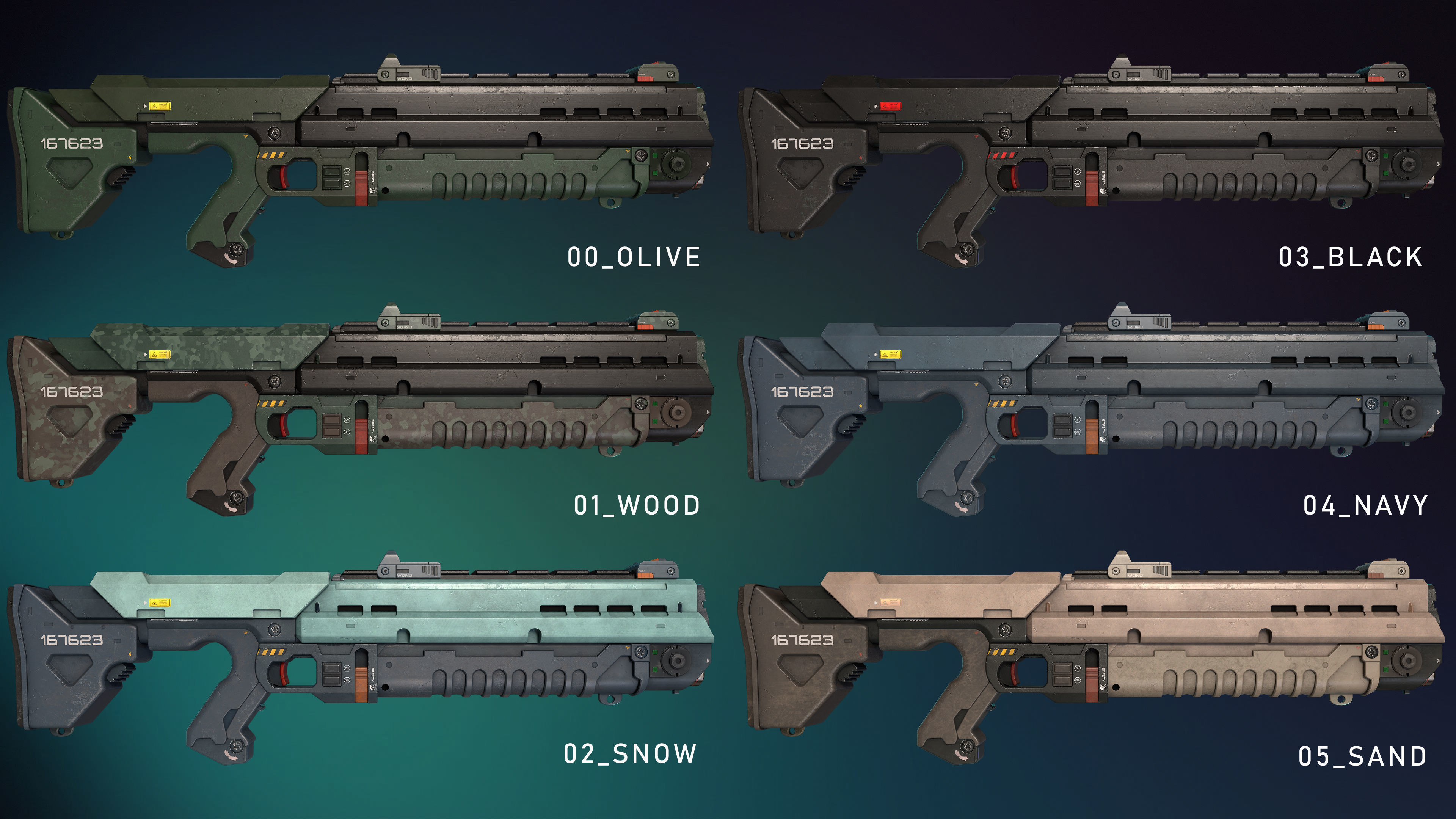 Sci-Fi Laser Shortgun Low-poly 3D model_3