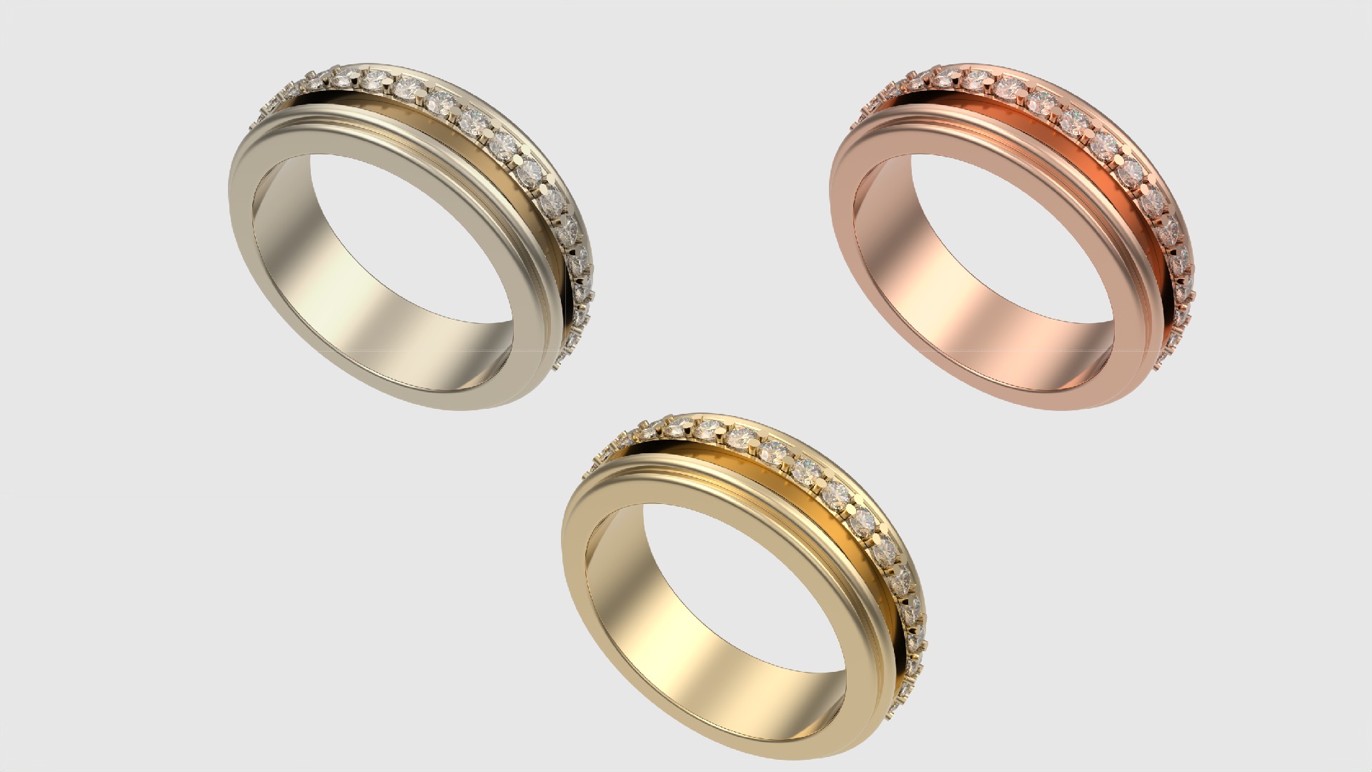 Elegant Rotating Center Ring JDBCo 3D print model_2