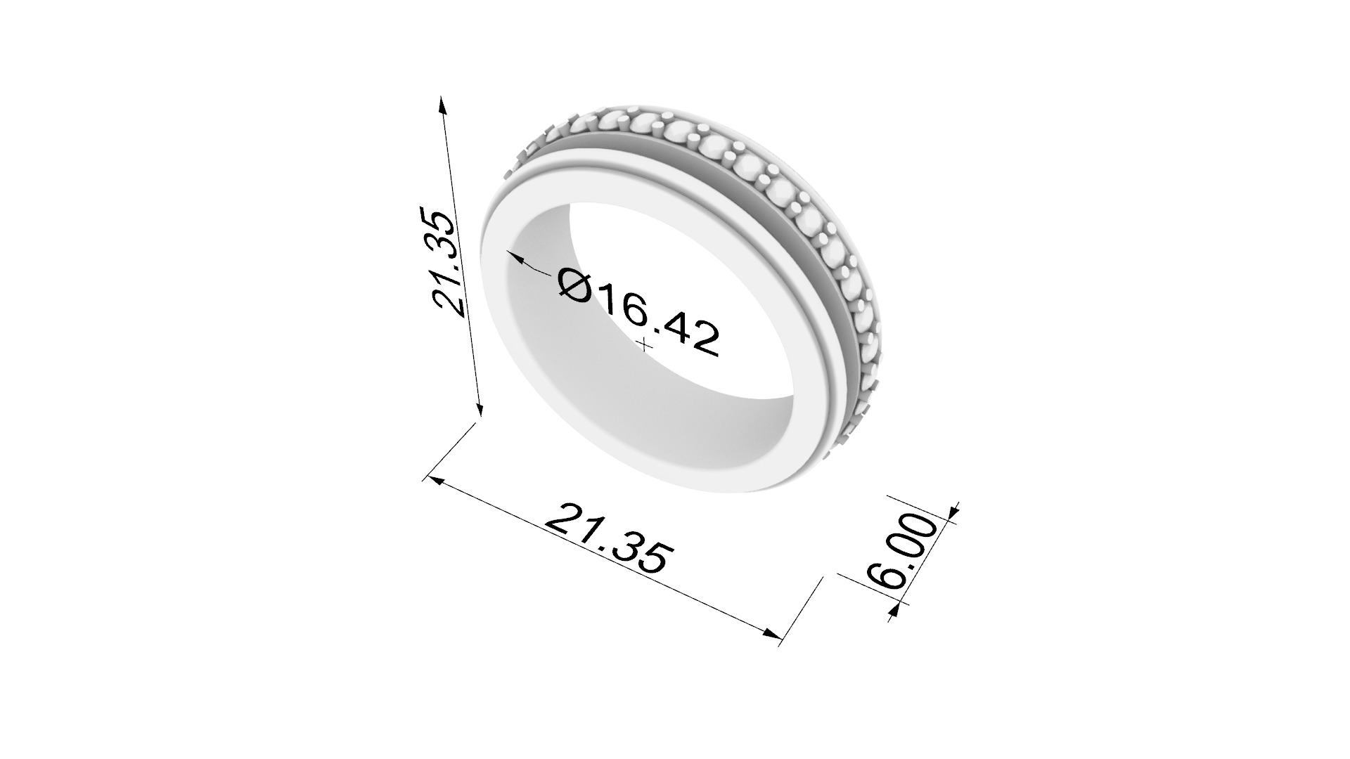 Elegant Rotating Center Ring JDBCo 3D print model_1