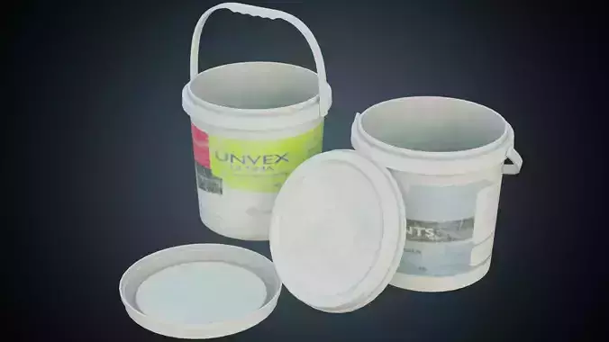 Paint Bucket 1B Low-poly 3D model