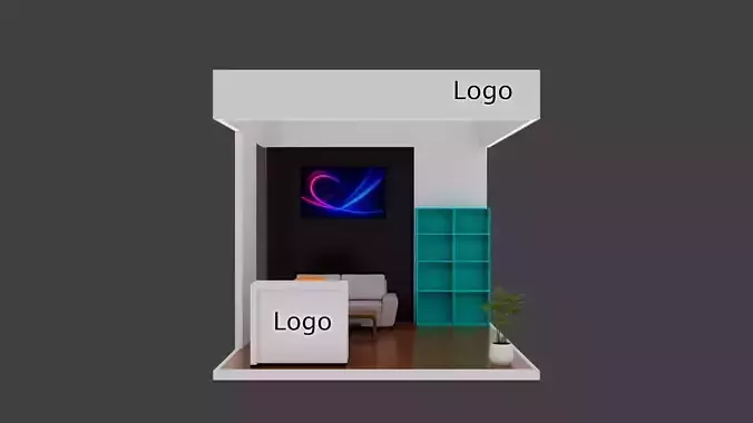 Modern Exhibition Booth Trade Show Stand 3D Model