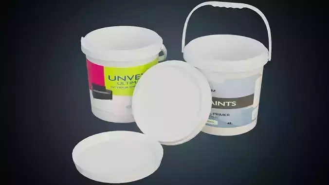 Paint Bucket 1 Basic Low-poly 3D model