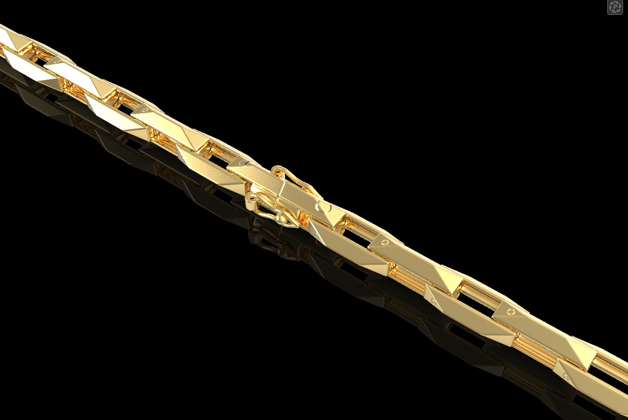 Square chain 3D print model_2