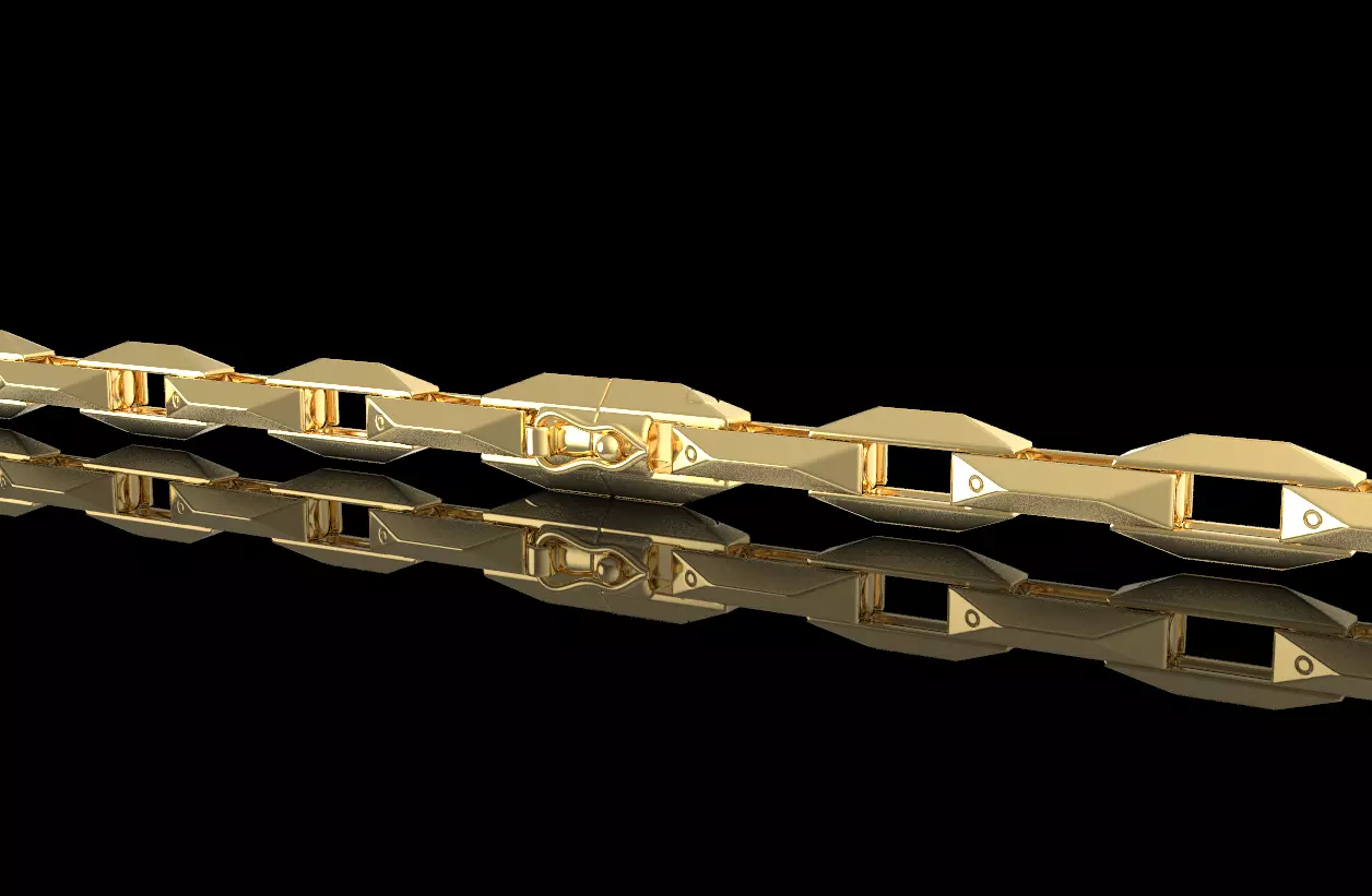 Square chain 3D print model_0