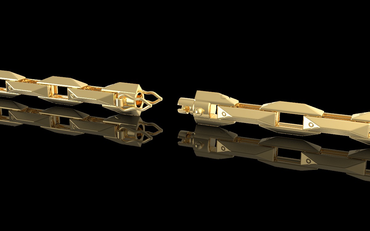 Square chain 3D print model_4