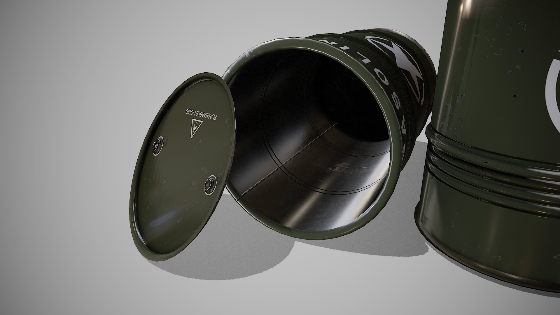 Barrels military new Low-poly 3D model_4