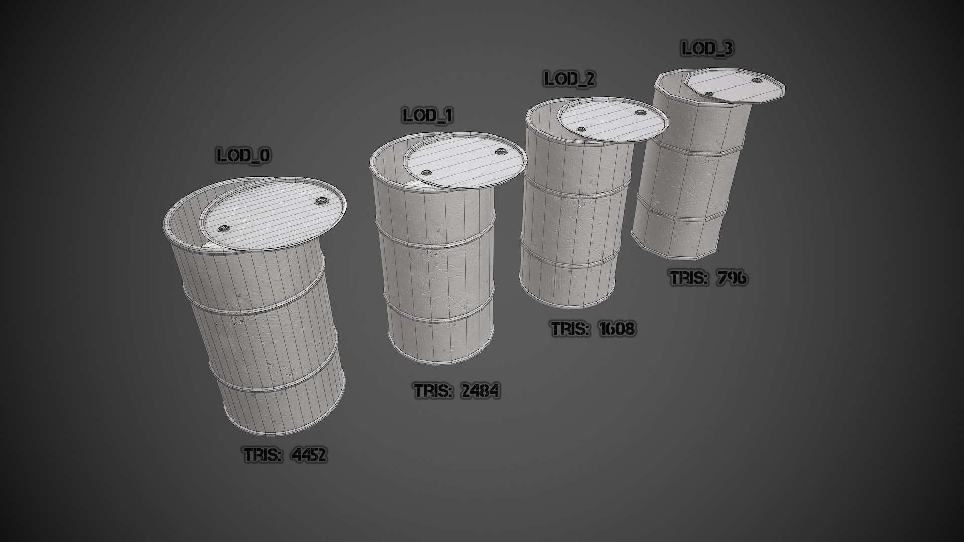 Barrels military new Low-poly 3D model_10