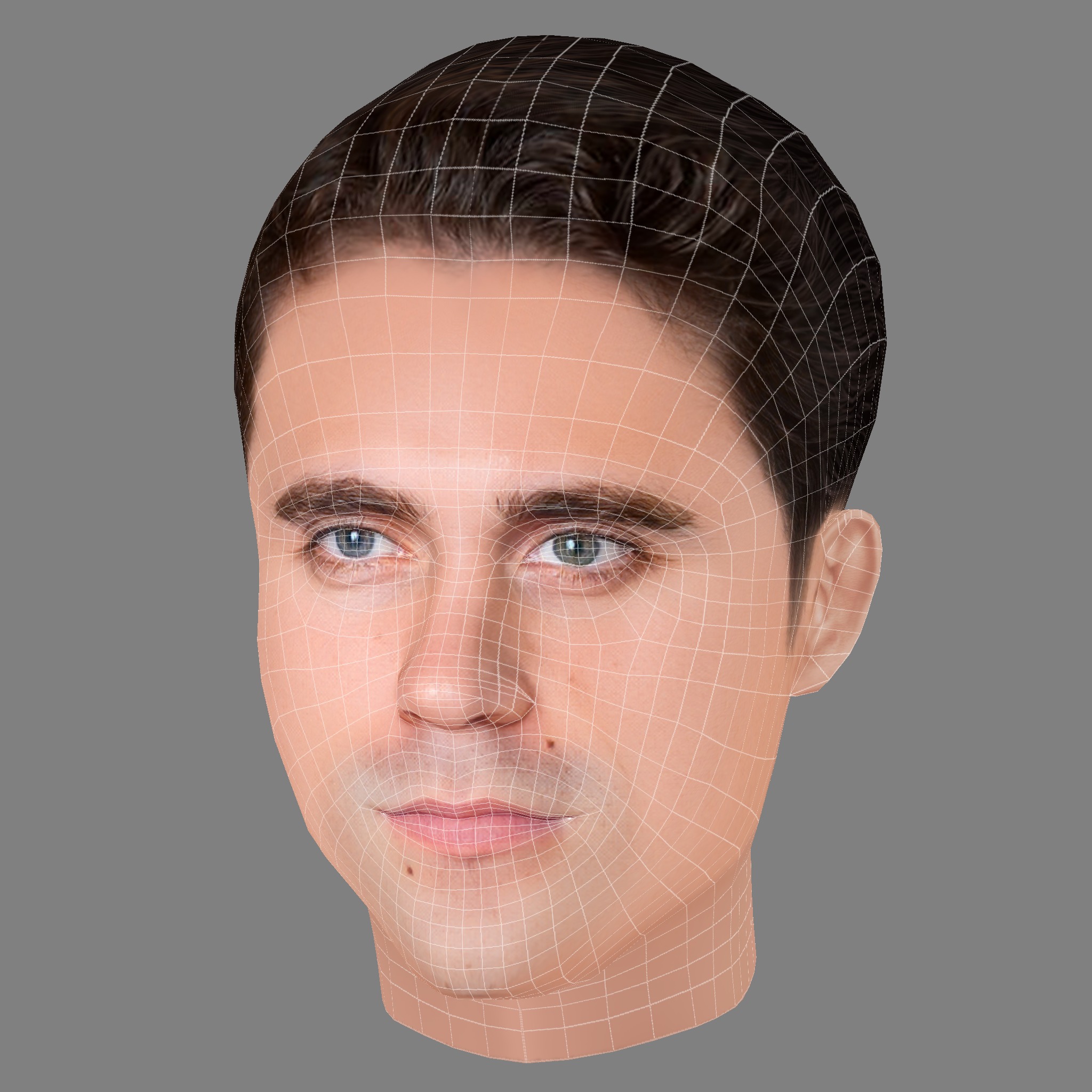 Yann Bean Head - Low poly head for game Low-poly 3D model_7