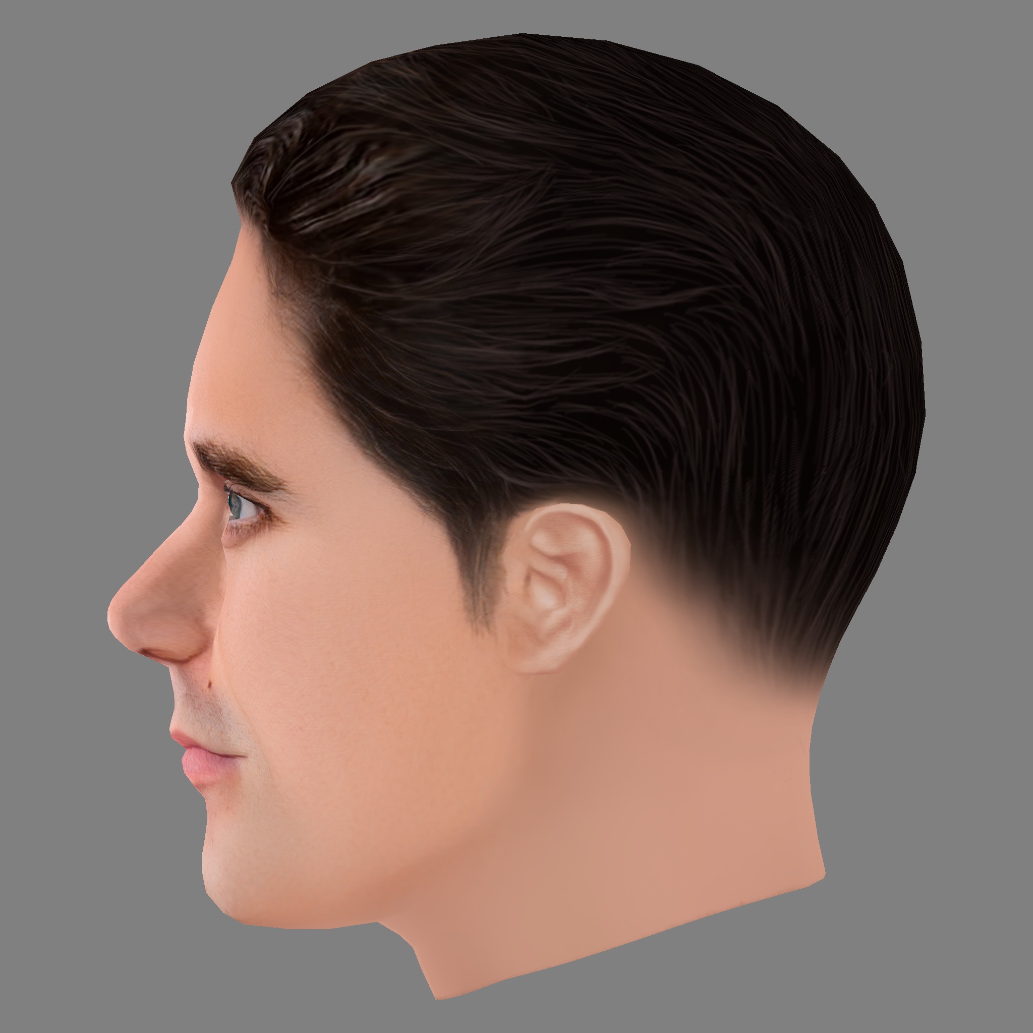 Yann Bean Head - Low poly head for game Low-poly 3D model_2