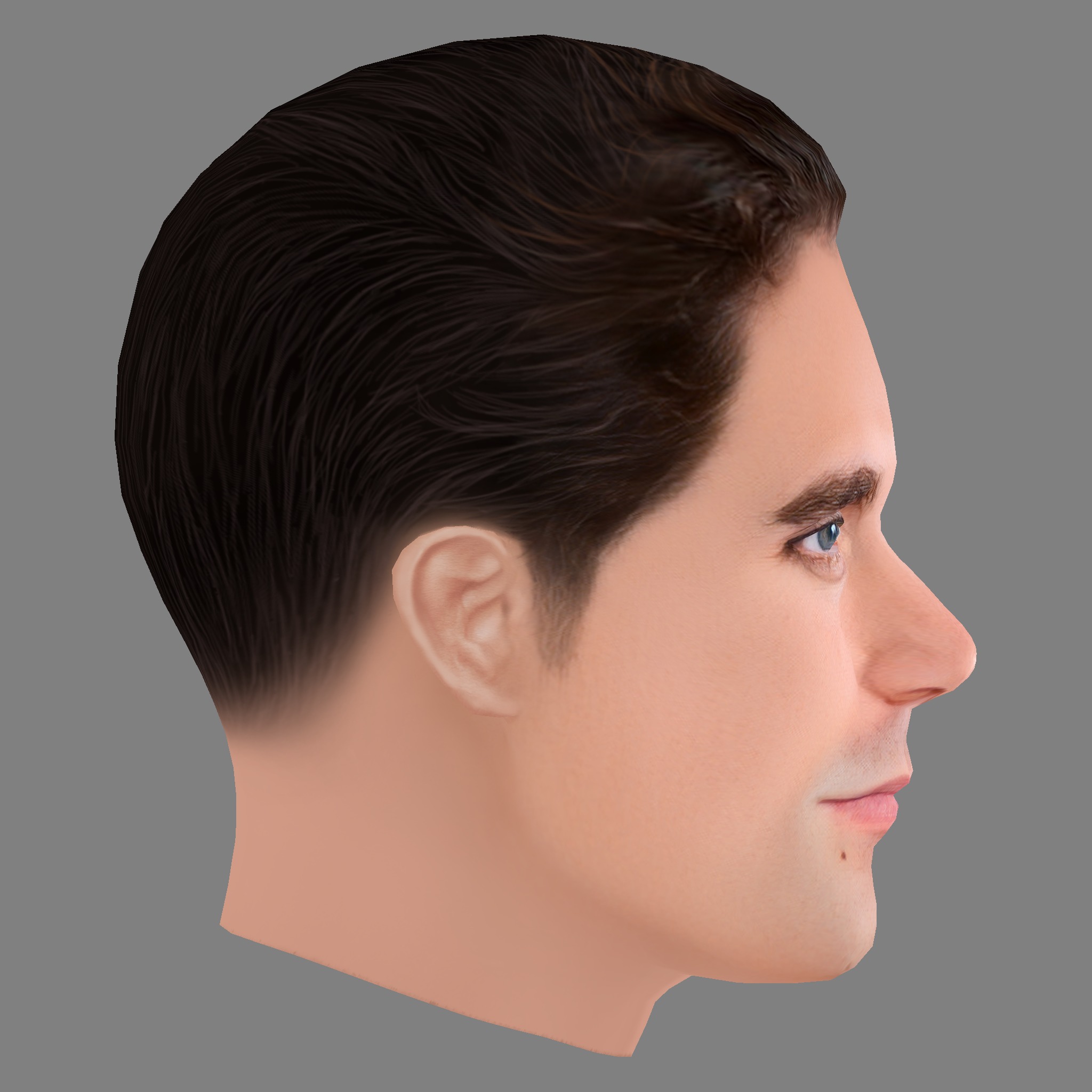 Yann Bean Head - Low poly head for game Low-poly 3D model_5