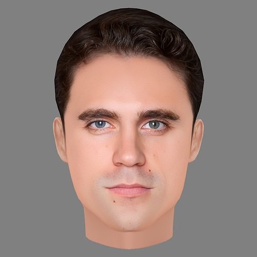 Yann Bean Head - Low poly head for game Low-poly 3D model