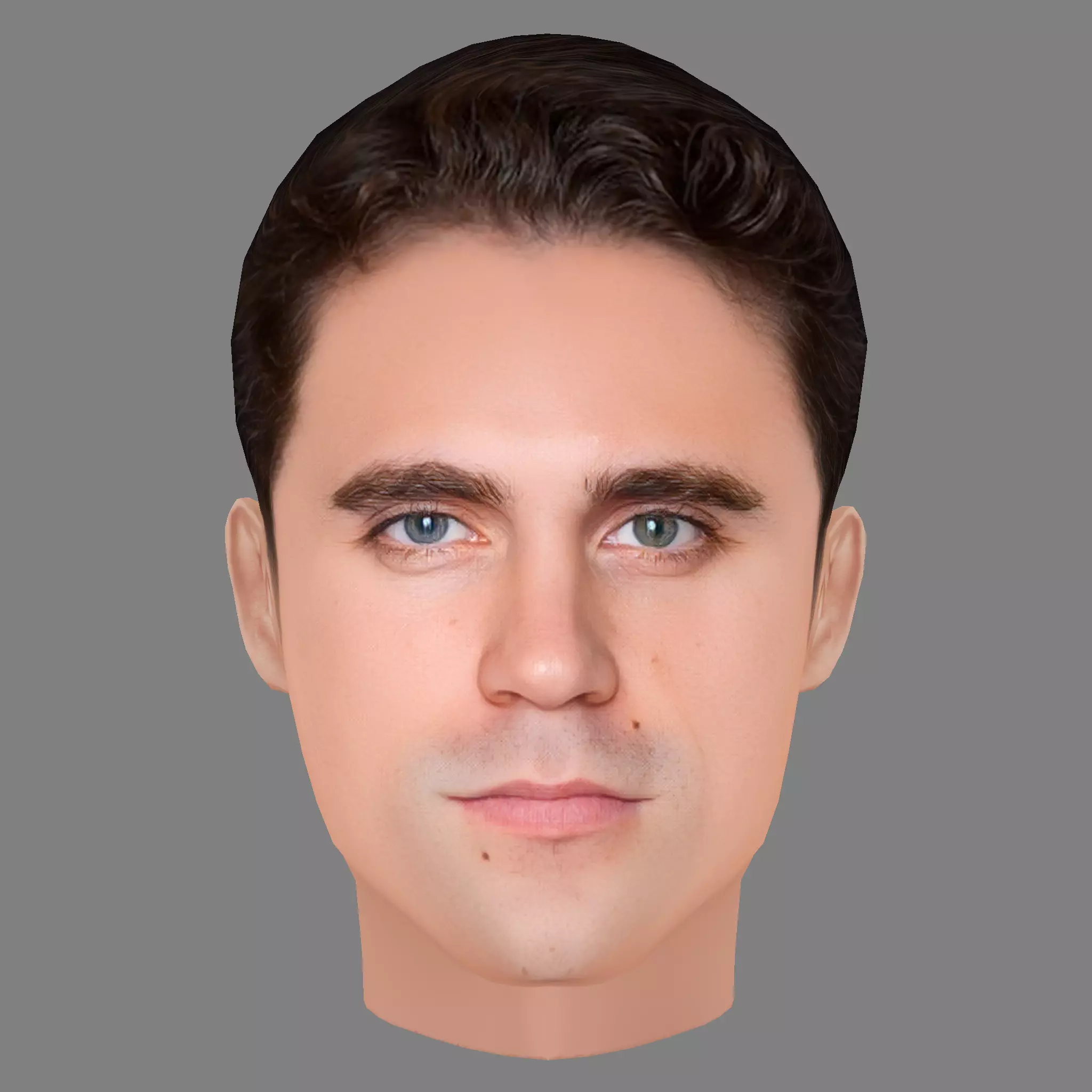 Yann Bean Head - Low poly head for game Low-poly 3D model_0