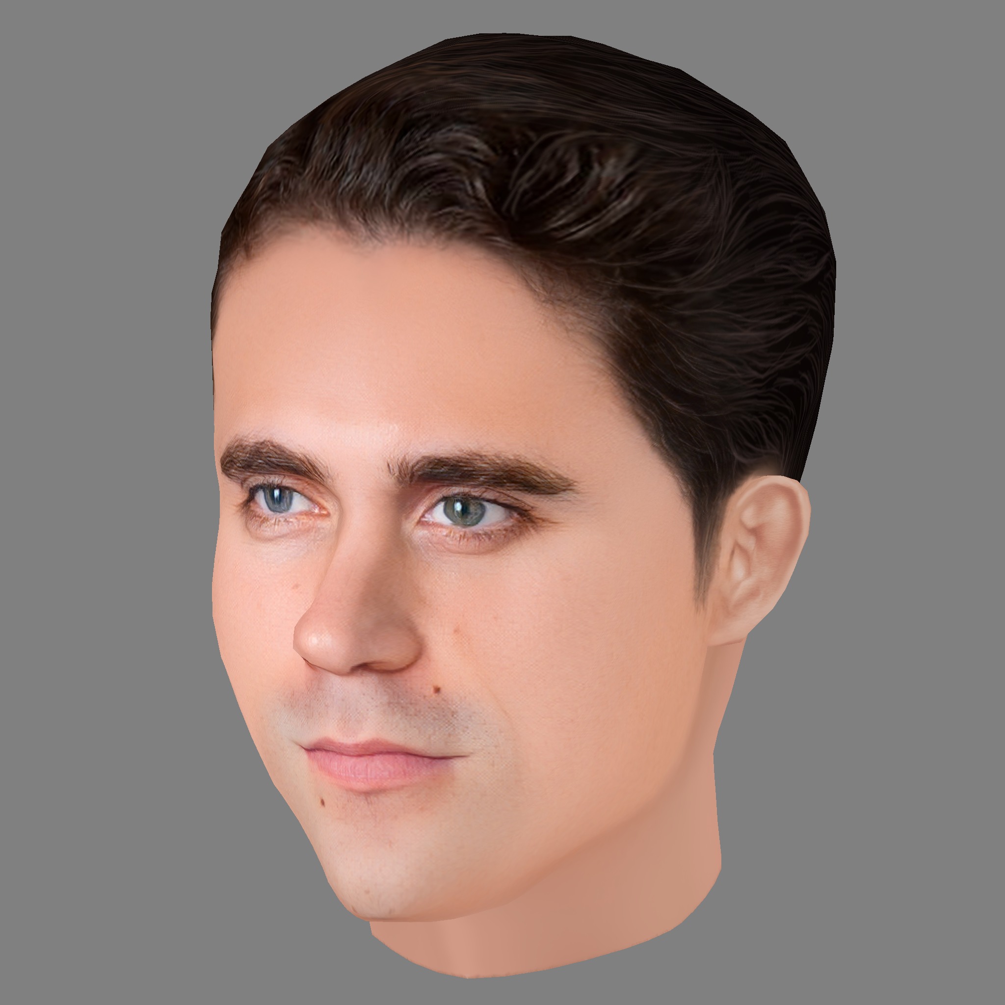 Yann Bean Head - Low poly head for game Low-poly 3D model_1