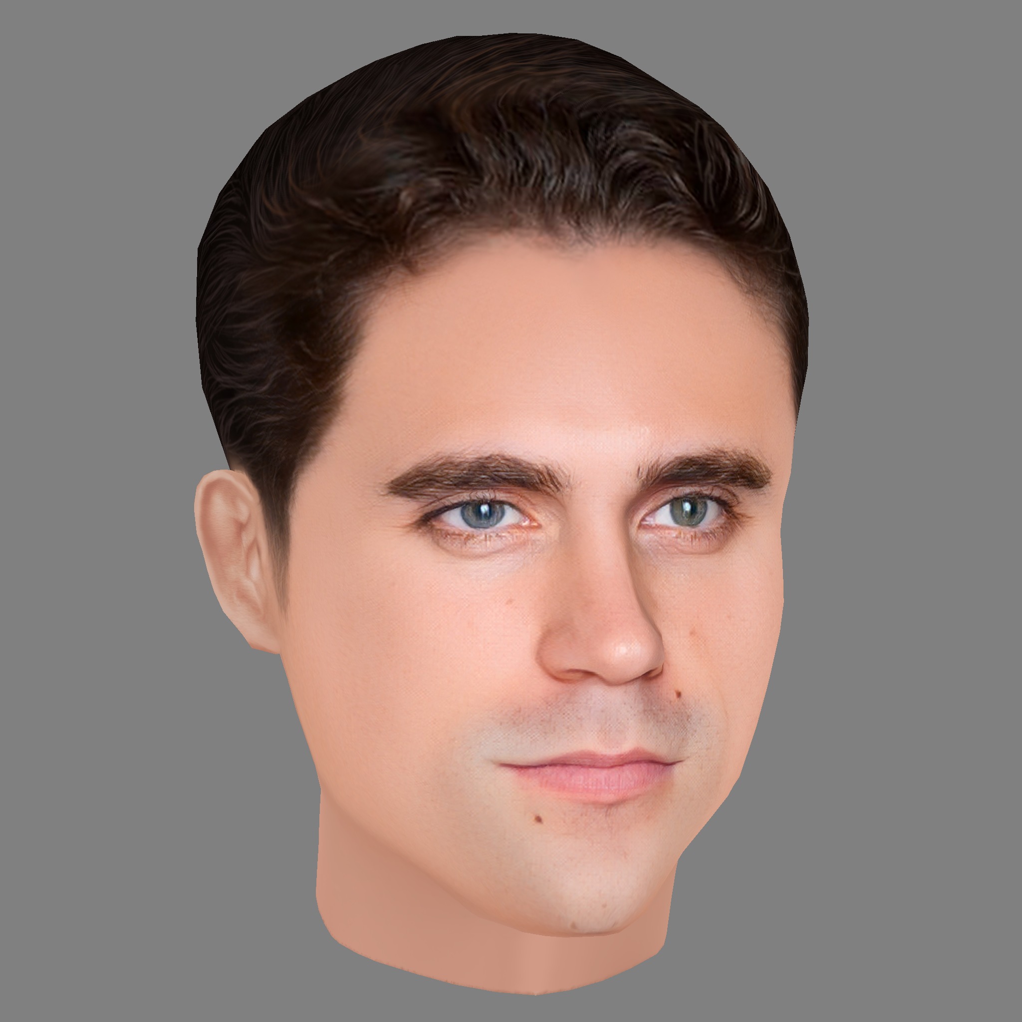 Yann Bean Head - Low poly head for game Low-poly 3D model_6