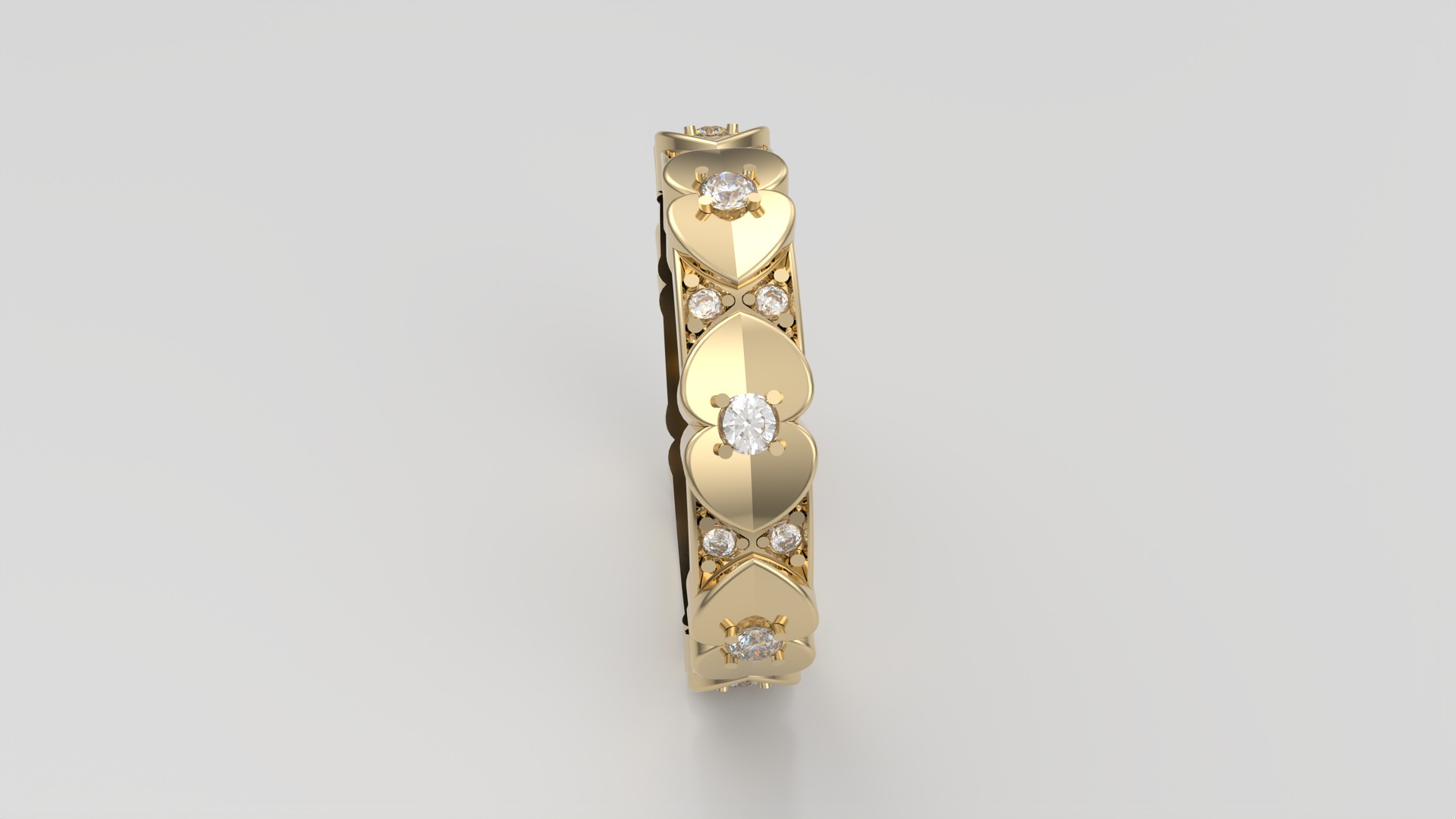 Elegant Heart Adorned Ring JDBCo 3D print model_27