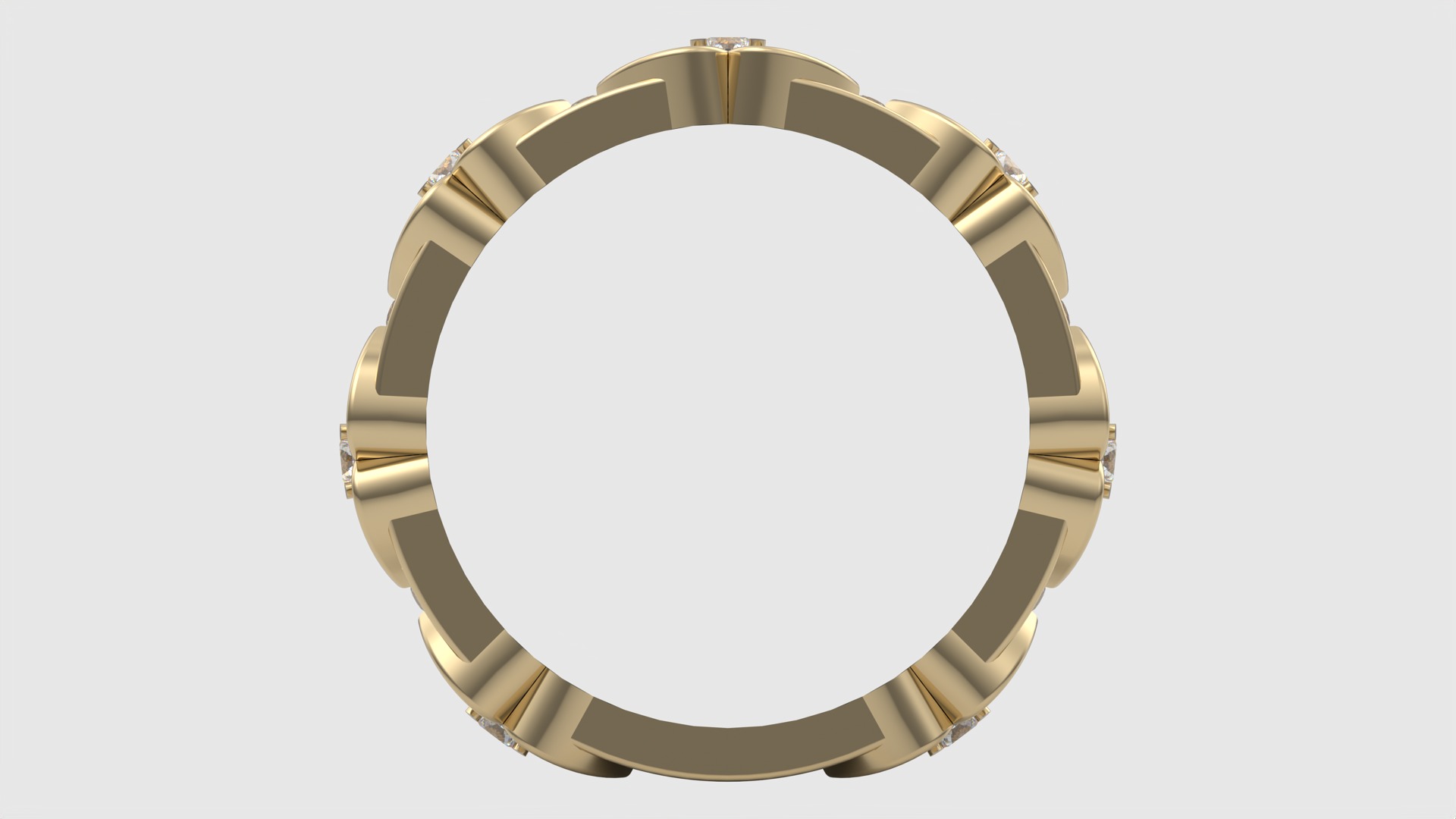 Elegant Heart Adorned Ring JDBCo 3D print model_4