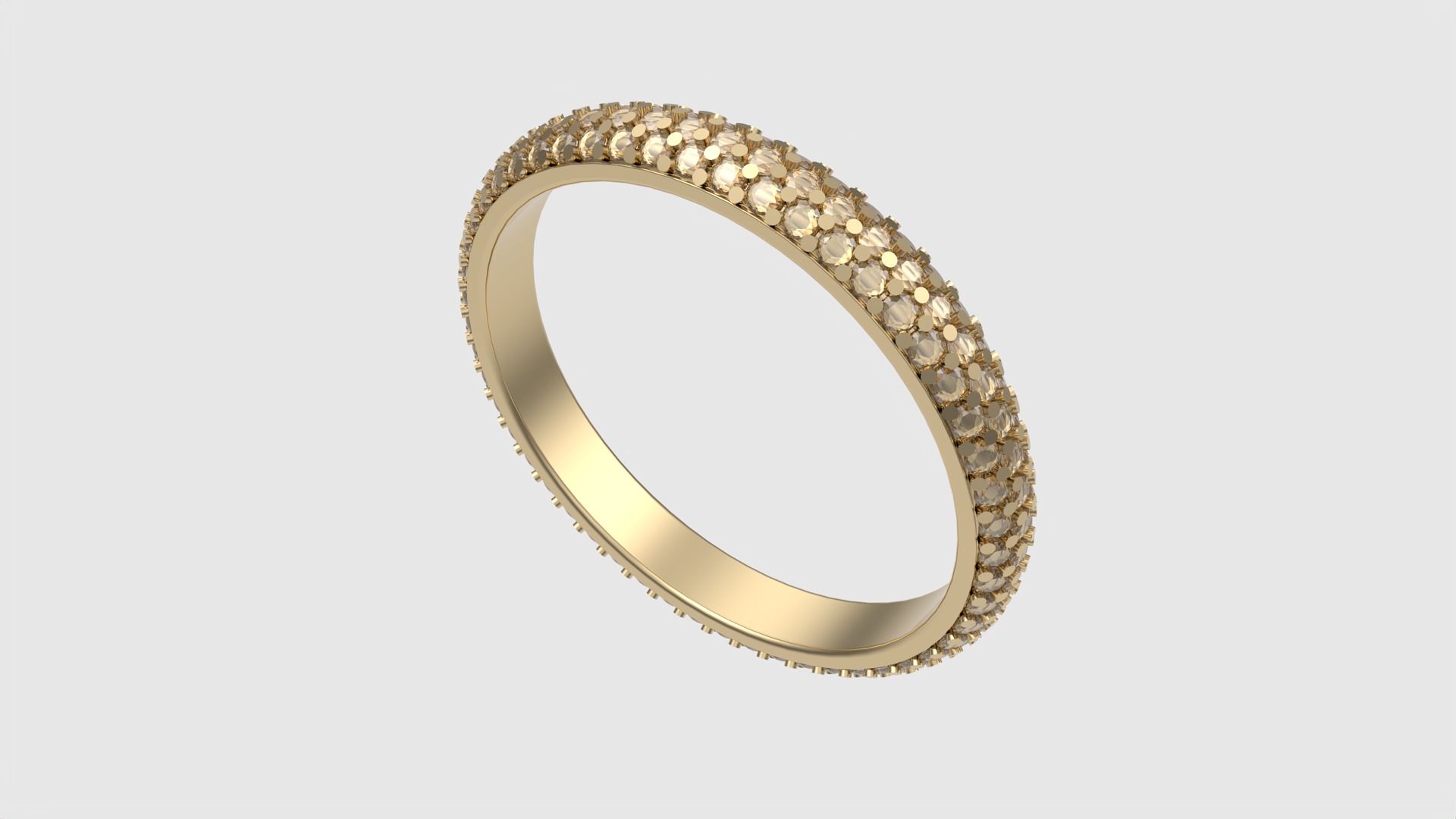 Triple Row Pave Eternity Ring JDBCo 3D print model_29