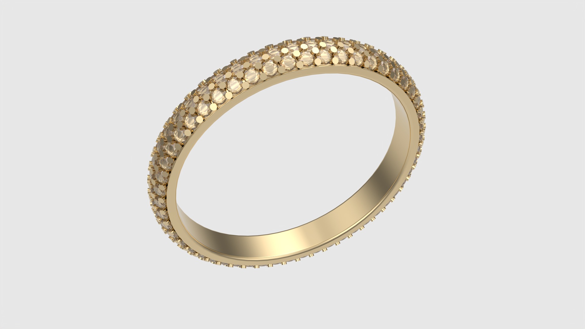 Triple Row Pave Eternity Ring JDBCo 3D print model_24