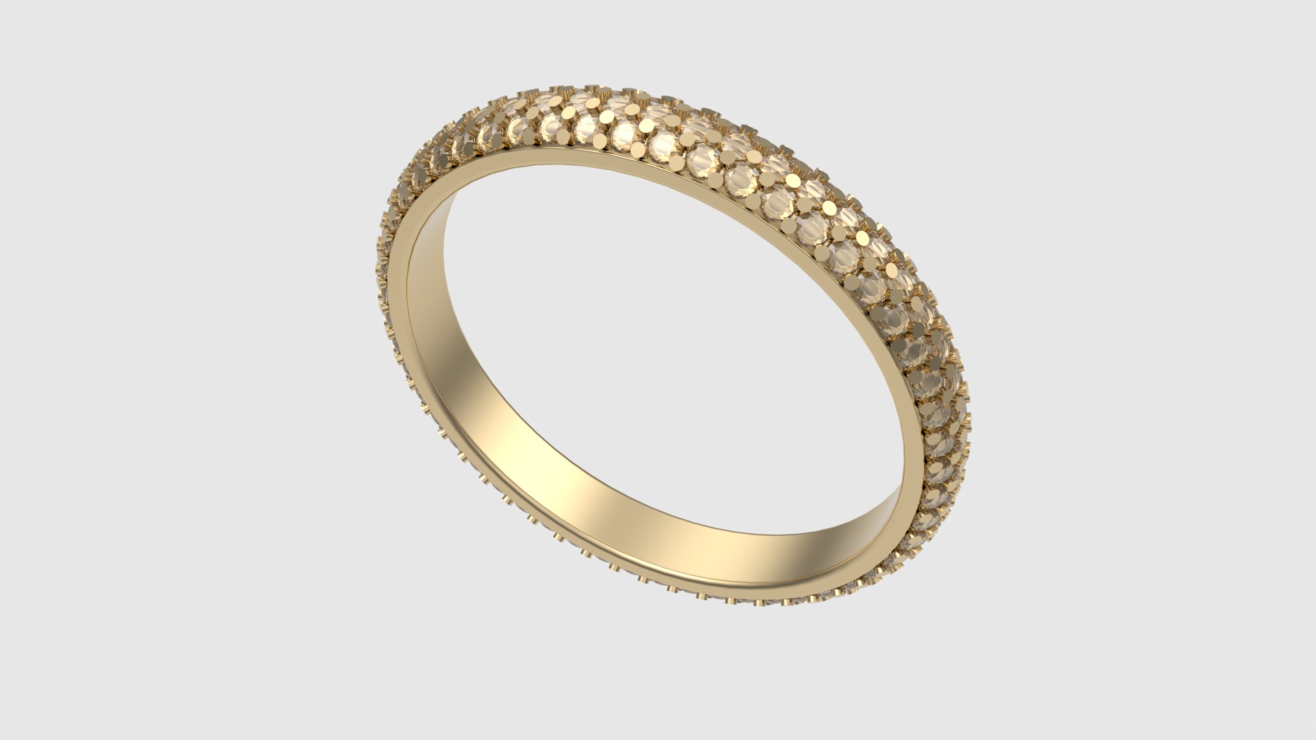 Triple Row Pave Eternity Ring JDBCo 3D print model_15