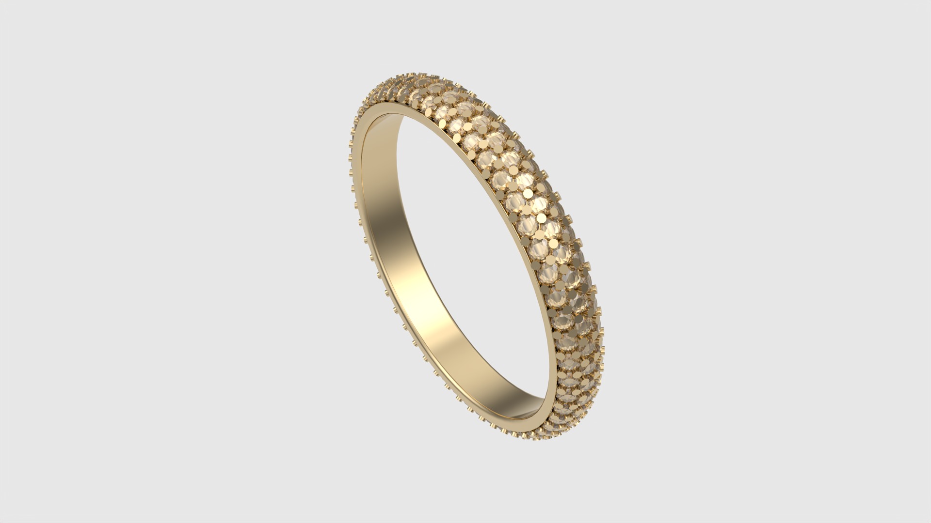 Triple Row Pave Eternity Ring JDBCo 3D print model_21