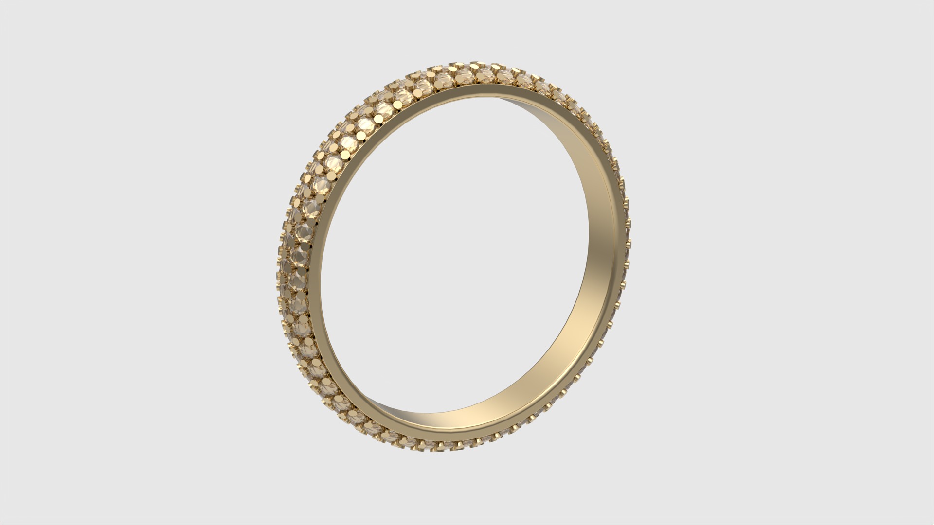 Triple Row Pave Eternity Ring JDBCo 3D print model_3