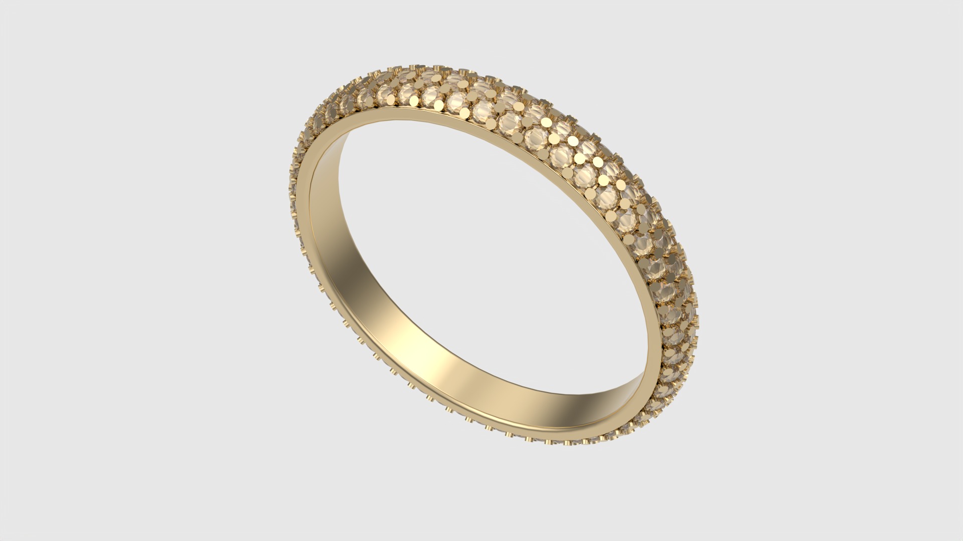 Triple Row Pave Eternity Ring JDBCo 3D print model_22