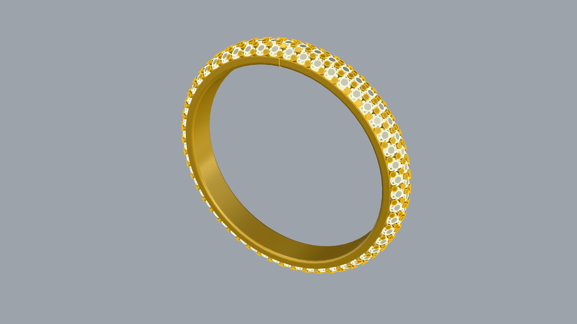 Triple Row Pave Eternity Ring JDBCo 3D print model_7