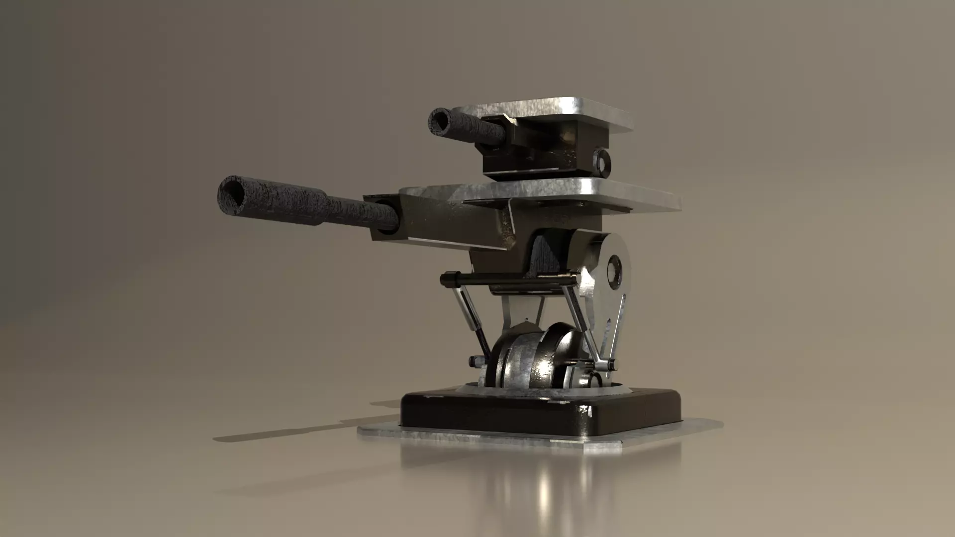 Sentry gun Low-poly 3D model_0
