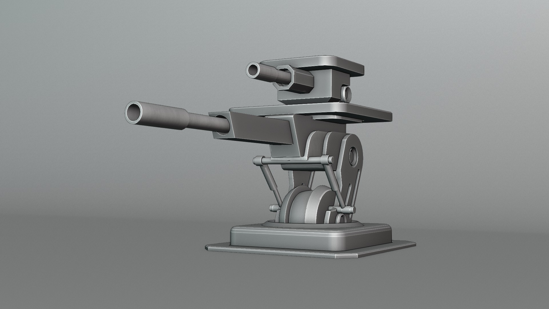 Sentry gun Low-poly 3D model_3